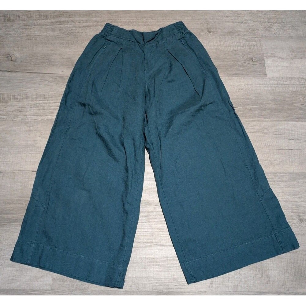Athleta Wide Leg Cropped Pants Teal